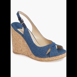 JIMMY CHOOSE• Denim wedge sandal